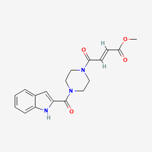 molecular formula C18H19N3O4 B2909416 Methyl (E)-4-[4-(1H-indole-2-carbonyl)piperazin-1-yl]-4-oxobut-2-enoate CAS No. 2411326-88-8