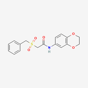 2-(benzylsulfonyl)-N-(2,3-dihydro-1,4-benzodioxin-6-yl)acetamide