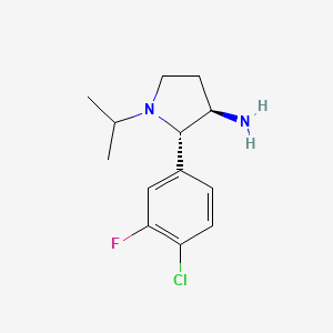molecular formula C13H18ClFN2 B2909432 (2S,3R)-2-(4-Chloro-3-fluorophenyl)-1-propan-2-ylpyrrolidin-3-amine CAS No. 2209079-63-8