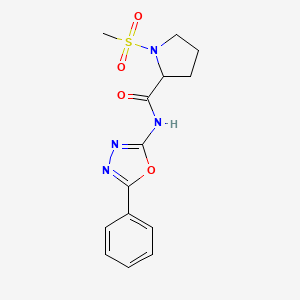 1-(methylsulfonyl)-N-(5-phenyl-1,3,4-oxadiazol-2-yl)pyrrolidine-2-carboxamide