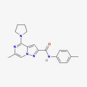 6-methyl-N-(4-methylphenyl)-4-(1-pyrrolidinyl)pyrazolo[1,5-a]pyrazine-2-carboxamide