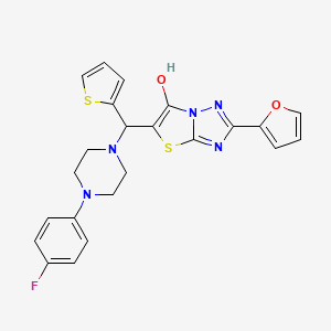 5-((4-(4-Fluorophenyl)piperazin-1-yl)(thiophen-2-yl)methyl)-2-(furan-2-yl)thiazolo[3,2-b][1,2,4]triazol-6-ol