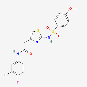 N-(3,4-difluorophenyl)-2-(2-(4-methoxyphenylsulfonamido)thiazol-4-yl)acetamide