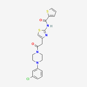 N-(4-(2-(4-(3-chlorophenyl)piperazin-1-yl)-2-oxoethyl)thiazol-2-yl)thiophene-2-carboxamide