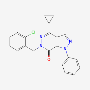 molecular formula C21H17ClN4O B2909469 6-(2-chlorobenzyl)-4-cyclopropyl-1-phenyl-1H-pyrazolo[3,4-d]pyridazin-7(6H)-one CAS No. 1105240-34-3