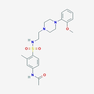 molecular formula C22H30N4O4S B2909478 N-(4-(N-(2-(4-(2-methoxyphenyl)piperazin-1-yl)ethyl)sulfamoyl)-3-methylphenyl)acetamide CAS No. 1049365-26-5