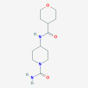 molecular formula C12H21N3O3 B2909480 4-(Oxane-4-carbonylamino)piperidine-1-carboxamide CAS No. 2408969-90-2
