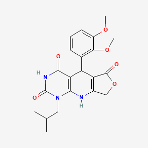 8-(2,3-Dimethoxyphenyl)-13-(2-methylpropyl)-5-oxa-2,11,13-triazatricyclo[7.4.0.0^{3,7}]trideca-1(9),3(7)-diene-6,10,12-trione