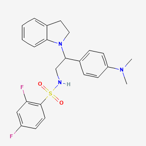 molecular formula C24H25F2N3O2S B2909489 N-(2-(4-(dimethylamino)phenyl)-2-(indolin-1-yl)ethyl)-2,4-difluorobenzenesulfonamide CAS No. 1040658-94-3