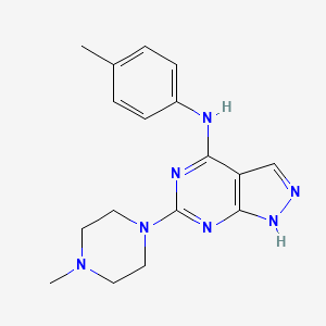 molecular formula C17H21N7 B2909491 N-(4-methylphenyl)-6-(4-methylpiperazin-1-yl)-1H-pyrazolo[3,4-d]pyrimidin-4-amine CAS No. 1105252-67-2