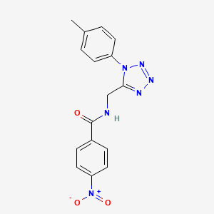 molecular formula C16H14N6O3 B2909495 4-nitro-N-((1-(p-tolyl)-1H-tetrazol-5-yl)methyl)benzamide CAS No. 921054-32-2