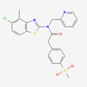 molecular formula C23H20ClN3O3S2 B2909540 N-(5-chloro-4-methyl-1,3-benzothiazol-2-yl)-2-(4-methanesulfonylphenyl)-N-[(pyridin-2-yl)methyl]acetamide CAS No. 919852-74-7