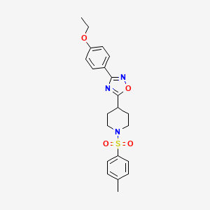 molecular formula C22H25N3O4S B2909545 4-[3-(4-ETHOXYPHENYL)-1,2,4-OXADIAZOL-5-YL]-1-(4-METHYLBENZENESULFONYL)PIPERIDINE CAS No. 946300-06-7