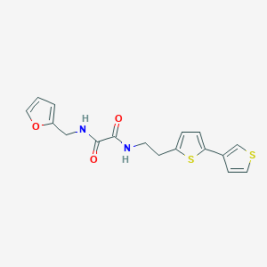 molecular formula C17H16N2O3S2 B2909554 N1-(2-([2,3'-bithiophen]-5-yl)ethyl)-N2-(furan-2-ylmethyl)oxalamide CAS No. 2034594-39-1