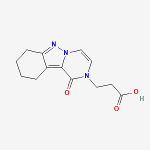 molecular formula C13H15N3O3 B2909563 3-(1-oxo-7,8,9,10-tetrahydropyrazino[1,2-b]indazol-2(1H)-yl)propanoic acid CAS No. 1708080-14-1