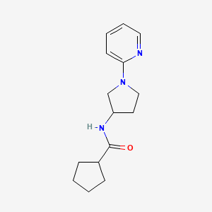 molecular formula C15H21N3O B2909568 N-(1-(pyridin-2-yl)pyrrolidin-3-yl)cyclopentanecarboxamide CAS No. 1795483-99-6