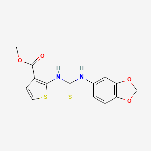 molecular formula C14H12N2O4S2 B2909581 methyl 2-{[(2H-1,3-benzodioxol-5-yl)carbamothioyl]amino}thiophene-3-carboxylate CAS No. 1024572-86-8