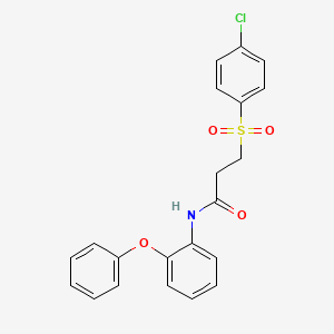 molecular formula C21H18ClNO4S B2909586 3-(4-chlorobenzenesulfonyl)-N-(2-phenoxyphenyl)propanamide CAS No. 895465-23-3