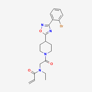 molecular formula C20H23BrN4O3 B2909600 N-(2-{4-[3-(2-bromophenyl)-1,2,4-oxadiazol-5-yl]piperidin-1-yl}-2-oxoethyl)-N-ethylprop-2-enamide CAS No. 2361896-75-3