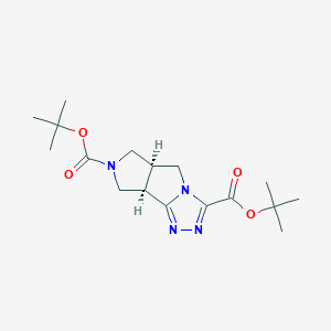 molecular formula C17H26N4O4 B2909643 ditert-butyl (1R,8R)-3,4,6,10-tetrazatricyclo[6.3.0.02,6]undeca-2,4-diene-5,10-dicarboxylate CAS No. 1330764-67-4