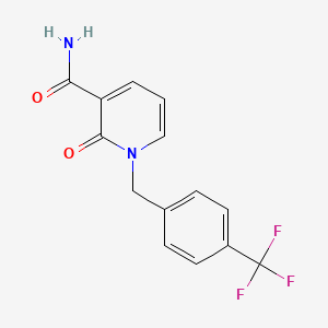 molecular formula C14H11F3N2O2 B2909650 2-oxo-1-(4-(Trifluoromethyl)benzyl)-1,2-dihydro-3-pyridinecarboxamide CAS No. 338977-48-3