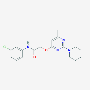 molecular formula C18H21ClN4O2 B2909676 N-(3-chlorophenyl)-2-{[6-methyl-2-(piperidin-1-yl)pyrimidin-4-yl]oxy}acetamide CAS No. 1030096-73-1
