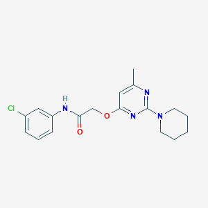 B2909676 N-(3-chlorophenyl)-2-((6-methyl-2-(piperidin-1-yl)pyrimidin-4-yl)oxy)acetamide CAS No. 1030096-73-1