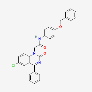 molecular formula C29H22ClN3O3 B2909679 N-[4-(benzyloxy)phenyl]-2-(6-chloro-2-oxo-4-phenyl-1,2-dihydroquinazolin-1-yl)acetamide CAS No. 1112440-23-9
