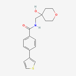 molecular formula C17H19NO3S B2909686 N-((4-hydroxytetrahydro-2H-pyran-4-yl)methyl)-4-(thiophen-3-yl)benzamide CAS No. 2034349-81-8