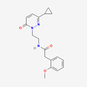 molecular formula C18H21N3O3 B2909720 N-(2-(3-cyclopropyl-6-oxopyridazin-1(6H)-yl)ethyl)-2-(2-methoxyphenyl)acetamide CAS No. 2034563-39-6