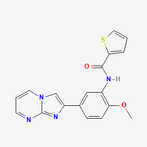 N-(5-(imidazo[1,2-a]pyrimidin-2-yl)-2-methoxyphenyl)thiophene-2-carboxamide