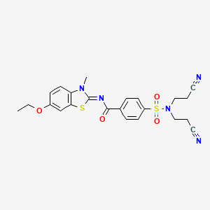 4-[bis(2-cyanoethyl)sulfamoyl]-N-(6-ethoxy-3-methyl-1,3-benzothiazol-2-ylidene)benzamide