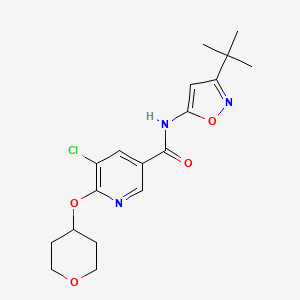 molecular formula C18H22ClN3O4 B2909741 N-(3-tert-butyl-1,2-oxazol-5-yl)-5-chloro-6-(oxan-4-yloxy)pyridine-3-carboxamide CAS No. 1903026-65-2