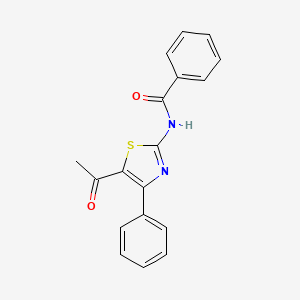 molecular formula C18H14N2O2S B2909752 N-(5-acetyl-4-phenyl-1,3-thiazol-2-yl)benzamide CAS No. 391221-25-3