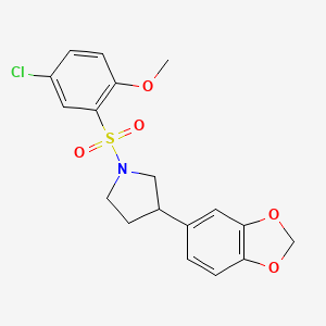 3-(Benzo[d][1,3]dioxol-5-yl)-1-((5-chloro-2-methoxyphenyl)sulfonyl)pyrrolidine