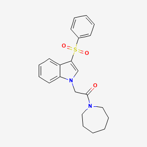 1-(azepan-1-yl)-2-(3-(phenylsulfonyl)-1H-indol-1-yl)ethanone