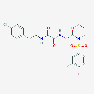 N1-(4-chlorophenethyl)-N2-((3-((4-fluoro-3-methylphenyl)sulfonyl)-1,3-oxazinan-2-yl)methyl)oxalamide