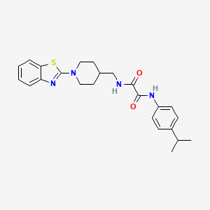 molecular formula C24H28N4O2S B2909765 N1-((1-(benzo[d]thiazol-2-yl)piperidin-4-yl)methyl)-N2-(4-isopropylphenyl)oxalamide CAS No. 1797571-14-2
