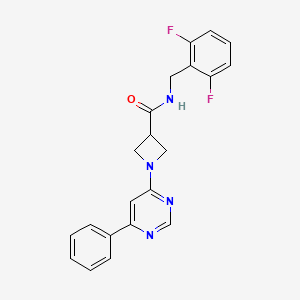 molecular formula C21H18F2N4O B2909770 N-[(2,6-difluorophenyl)methyl]-1-(6-phenylpyrimidin-4-yl)azetidine-3-carboxamide CAS No. 2034619-86-6