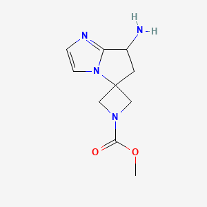molecular formula C10H14N4O2 B2909771 Methyl 7'-amino-6',7'-dihydrospiro[azetidine-3,5'-pyrrolo[1,2-a]imidazole]-1-carboxylate CAS No. 2137481-83-3