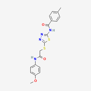 N-[5-[2-(4-methoxyanilino)-2-oxoethyl]sulfanyl-1,3,4-thiadiazol-2-yl]-4-methylbenzamide