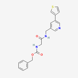 Benzyl (2-oxo-2-(((5-(thiophen-3-yl)pyridin-3-yl)methyl)amino)ethyl)carbamate