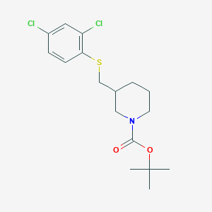 molecular formula C17H23Cl2NO2S B2909777 tert-Butyl 3-(((2,4-dichlorophenyl)thio)methyl)piperidine-1-carboxylate CAS No. 1353958-55-0