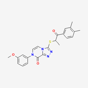 3-{[2-(3,4-dimethylphenyl)-1-methyl-2-oxoethyl]thio}-7-(3-methoxyphenyl)[1,2,4]triazolo[4,3-a]pyrazin-8(7H)-one
