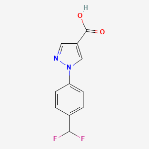 molecular formula C11H8F2N2O2 B2909797 1-[4-(Difluoromethyl)phenyl]pyrazole-4-carboxylic acid CAS No. 2248370-86-5