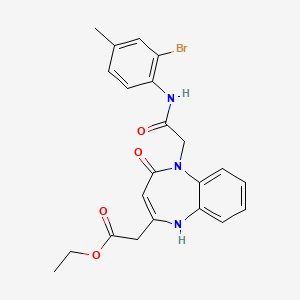 ethyl (5-{2-[(2-bromo-4-methylphenyl)amino]-2-oxoethyl}-4-oxo-4,5-dihydro-1H-1,5-benzodiazepin-2-yl)acetate