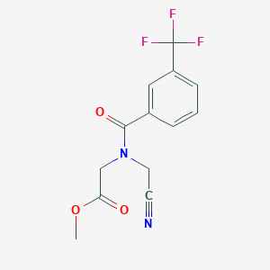 molecular formula C13H11F3N2O3 B2909803 Methyl 2-[cyanomethyl-[3-(trifluoromethyl)benzoyl]amino]acetate CAS No. 1385431-30-0