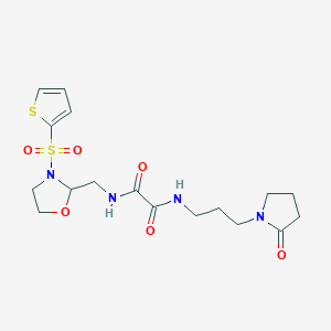 N1-(3-(2-oxopyrrolidin-1-yl)propyl)-N2-((3-(thiophen-2-ylsulfonyl)oxazolidin-2-yl)methyl)oxalamide