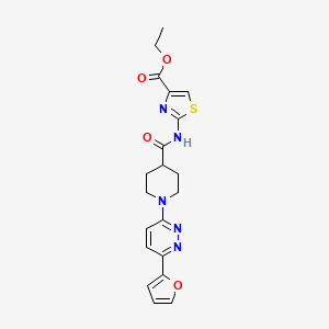 molecular formula C20H21N5O4S B2909807 Ethyl 2-(1-(6-(furan-2-yl)pyridazin-3-yl)piperidine-4-carboxamido)thiazole-4-carboxylate CAS No. 1105219-75-7
