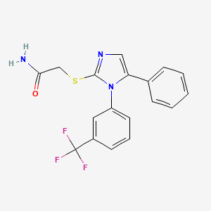 2-((5-phenyl-1-(3-(trifluoromethyl)phenyl)-1H-imidazol-2-yl)thio)acetamide